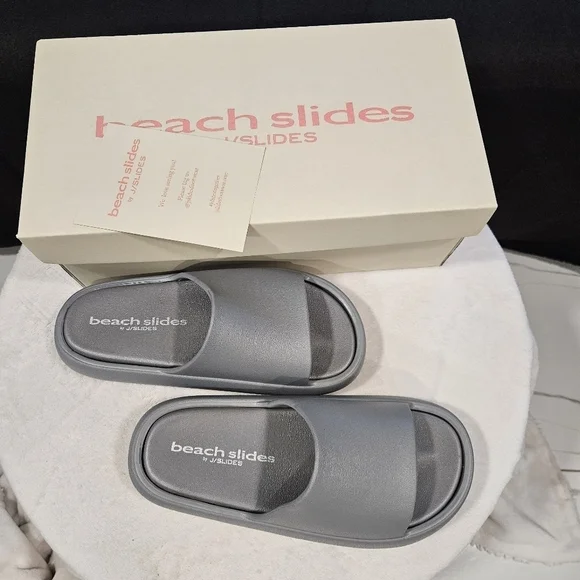 J SLIDES Gray Eva Squish Beach Slides Women's NIB Sizes Available 7, 8, & 9 - Picture 4 of 7